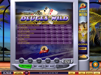 Play Deuces Wild at Casino del Rio